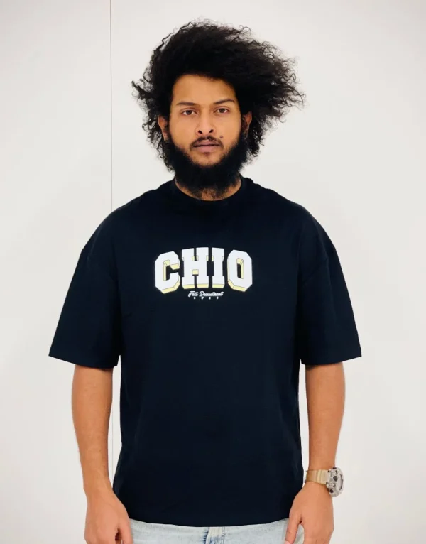 CHIO Black Drop Shoulder T-Shirt