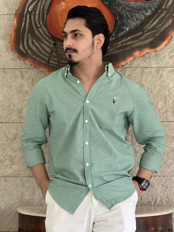 Willow Mint Striped Old Money Shirt