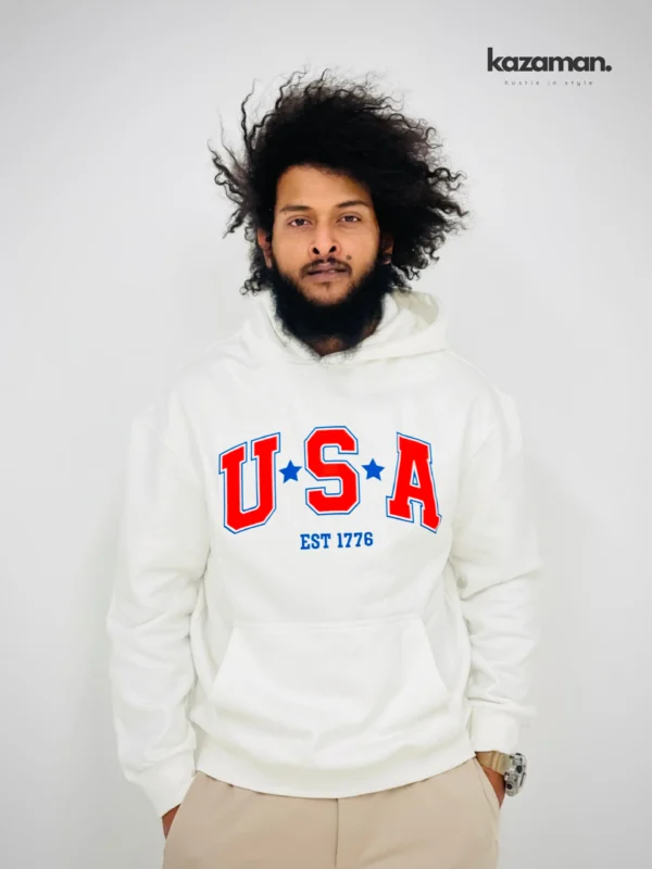 USA White Drop Hoodie