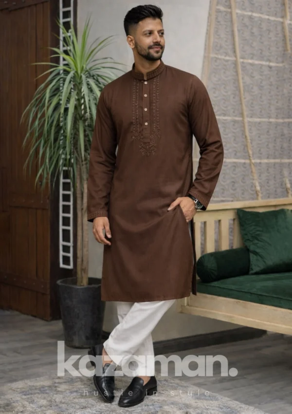 Pastel Brown Panjabi